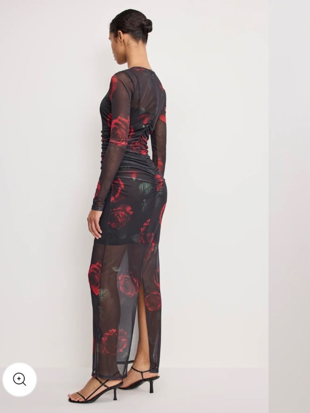 Mesh Ruched Maxi Dress NEW - Picture 3 of 7